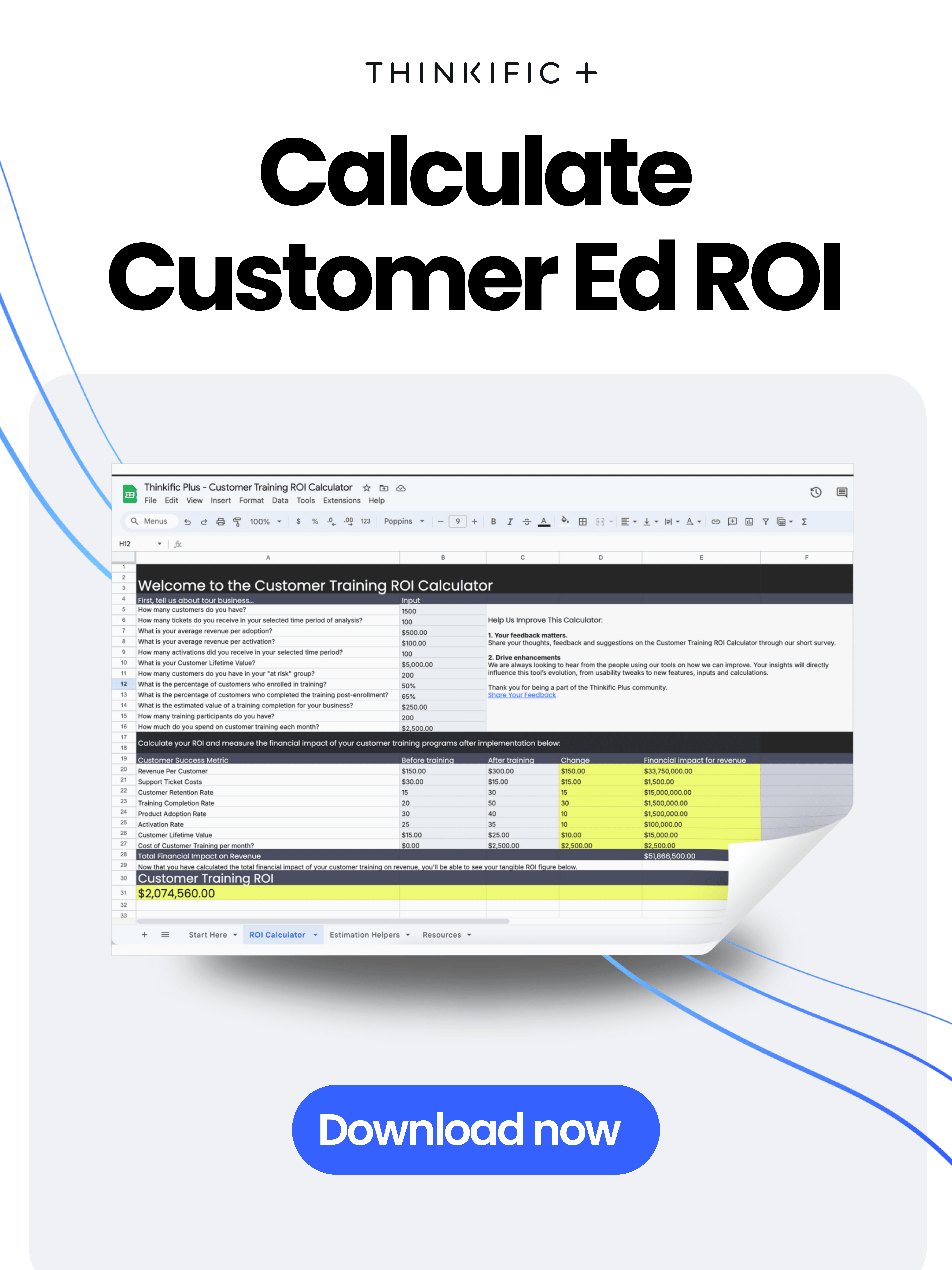 Customer Education ROI Calculator: Download Now